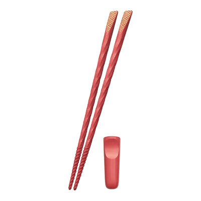 Smooth Spiral Chopsticks With Holders / Rests 6 Colours