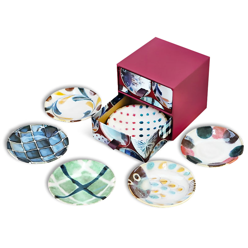 Japanese Ceramic Sauce Dish Set of 6 Gift Set