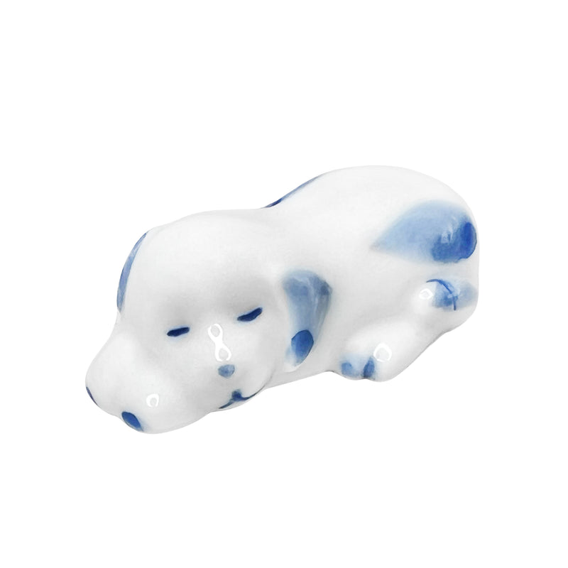 Handcrafted Napping Puppy Chopstick Holder Rest Mino Ware Made In Japan