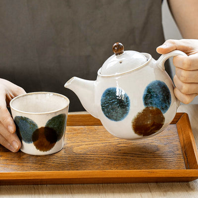 BRUSH BLUE Set of 3 Tea Pot & Cups PAIKAJI Monogatari