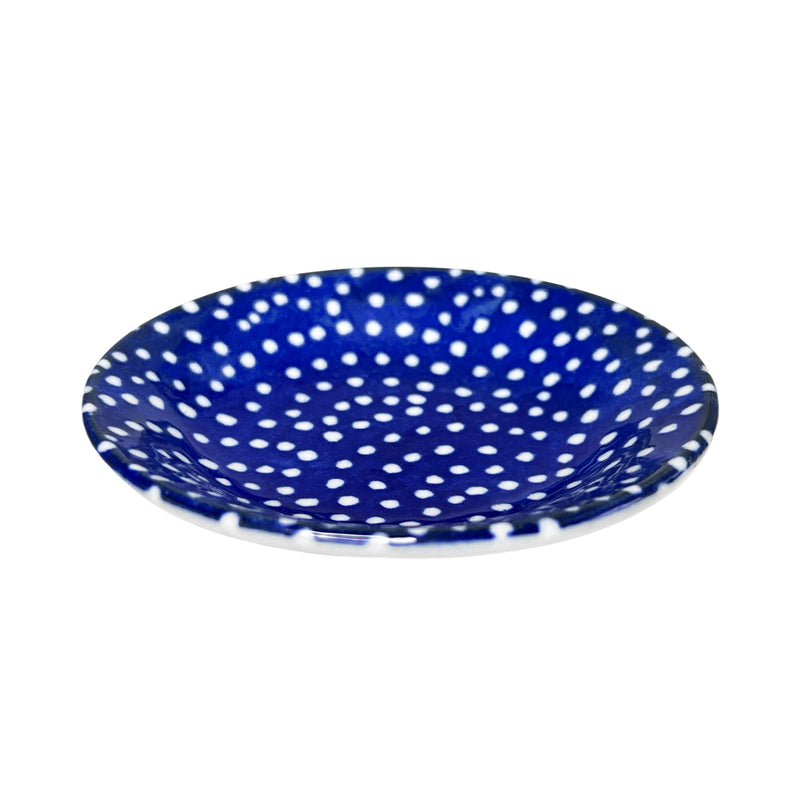 Japanese Sauce Dish 10cm Dots Blue