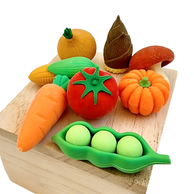 Japanese Iwako Puzzle Eraser VEGETABLES 8pk