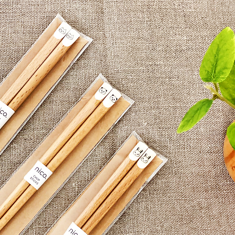 Natural Wood Chopsticks Mono Panda 22.5cm Made In Japan