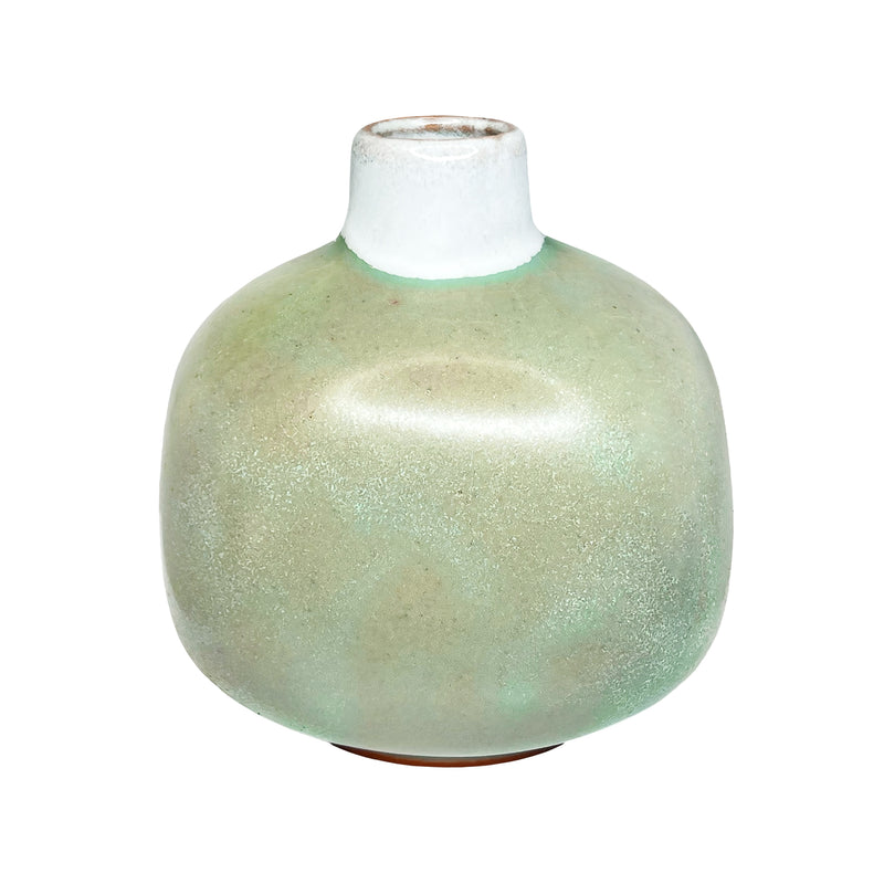 Japanese Mini Vase Inflated Cube Style Blue Grey