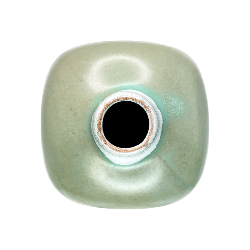 Japanese Mini Vase Inflated Cube Style Blue Grey