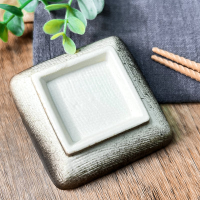 Japanese Square Sauce Dish 7cm Retro Turquoise