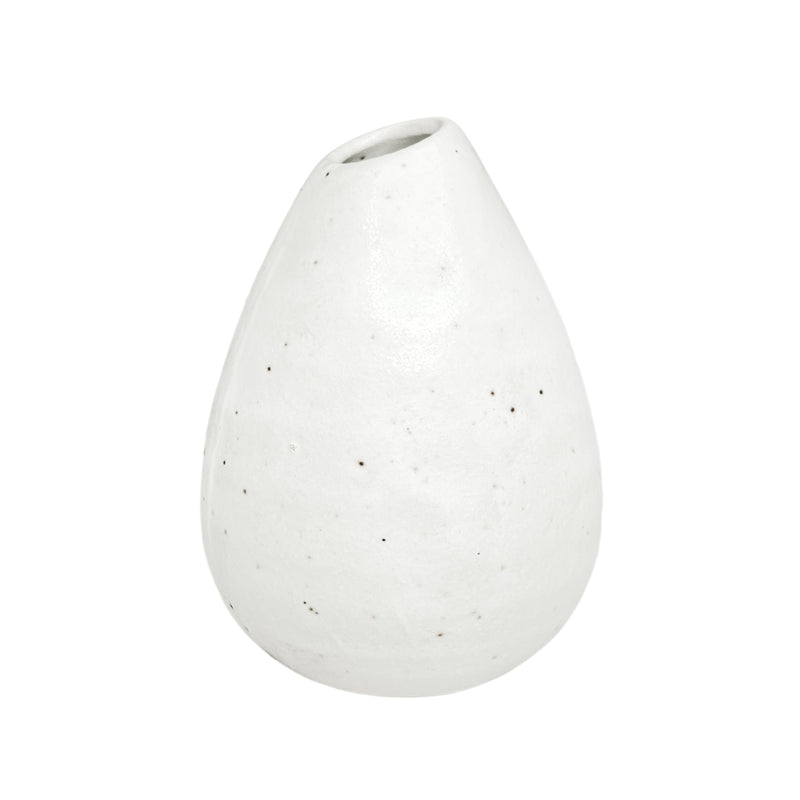 Japanese Mini Tear Drop Vase White Snow