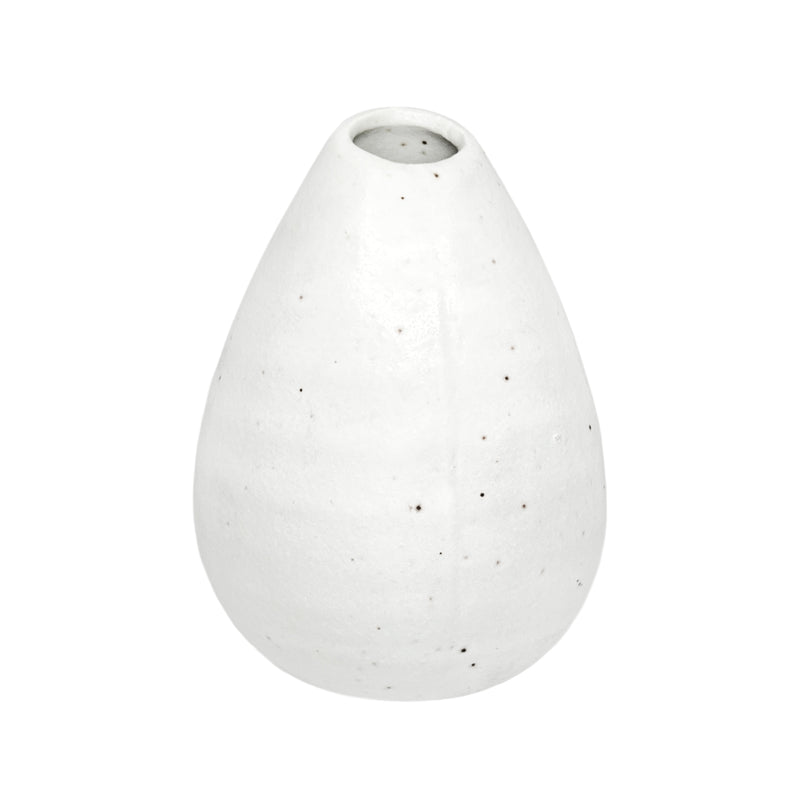 Japanese Mini Tear Drop Vase White Snow