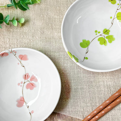 Japanese Sauce Dish 11cm Vines Pink