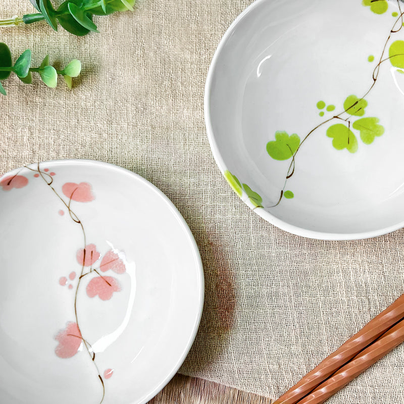 Japanese Sauce Dish 11cm Vines Pink