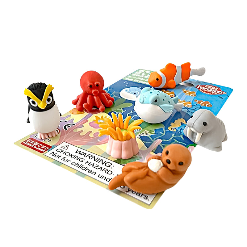 Japanese Iwako Puzzle Eraser Sea Friends 7pk