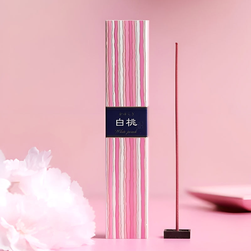 KAYURAGI Japanese Cypress Incense 40 sticks White Peach