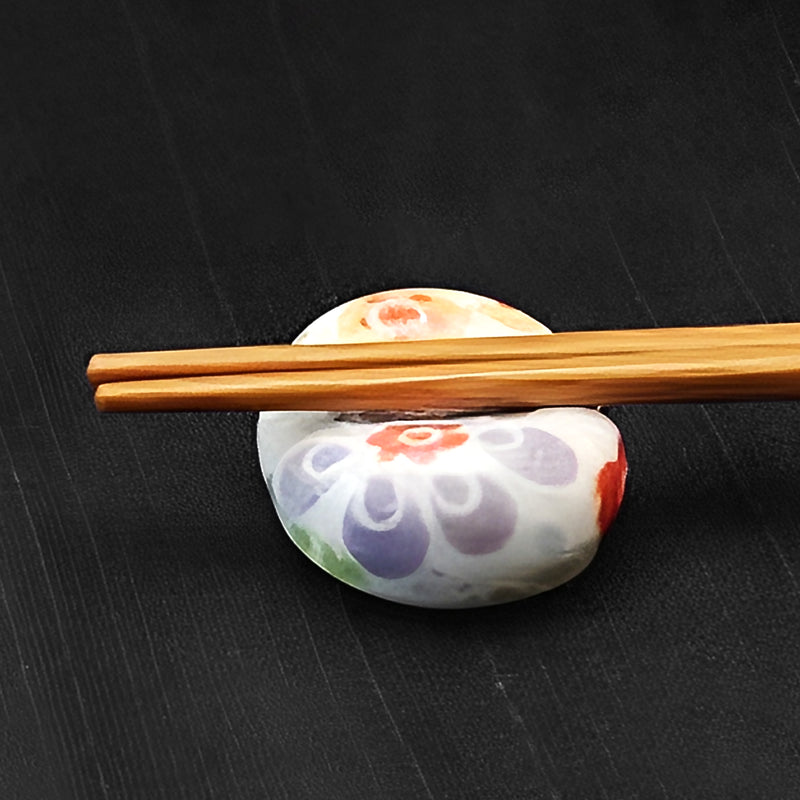 Japanese Chopstick Rest / Holder Lentil Colorful Flowers