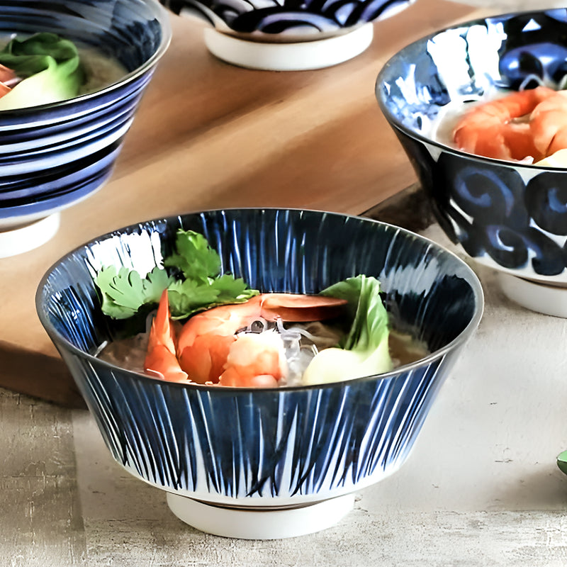 Japanese Noodle Bowl Series 18cm Brush Ink