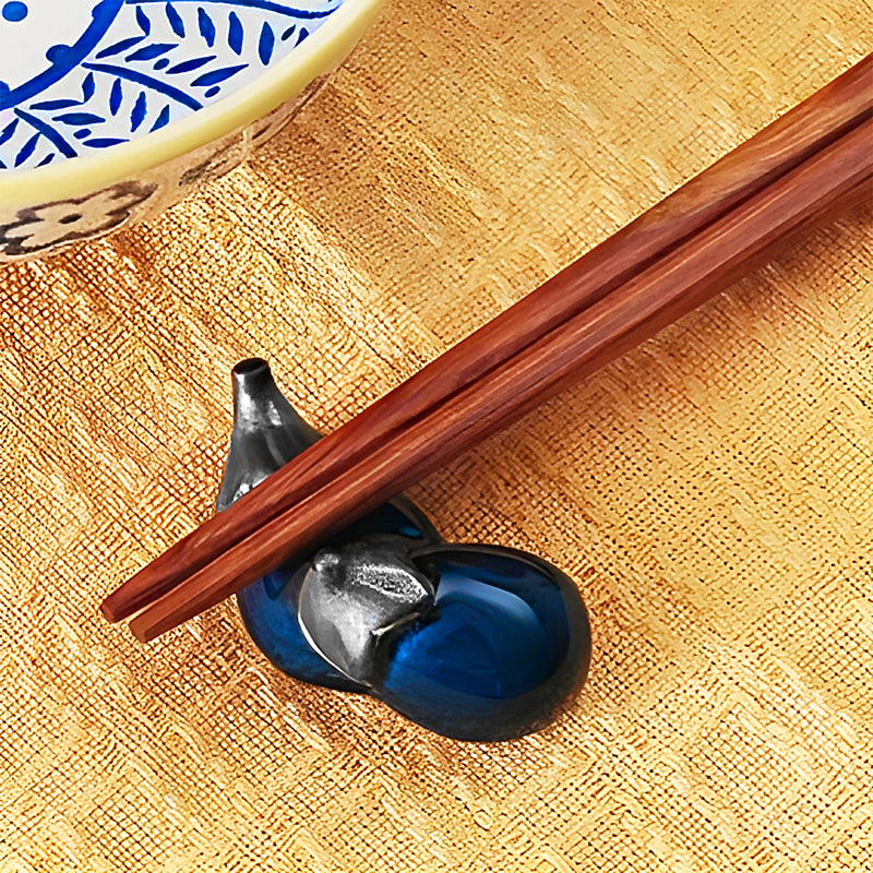 Handcrafted Eggplant Chopstick Holder Rest Mino Ware Made In Japan