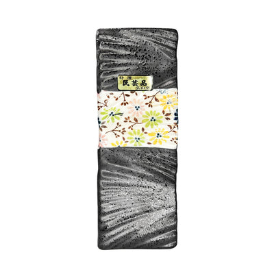 Japanese Copper Plate Style Colorful Chrysanthemums Matte Black
