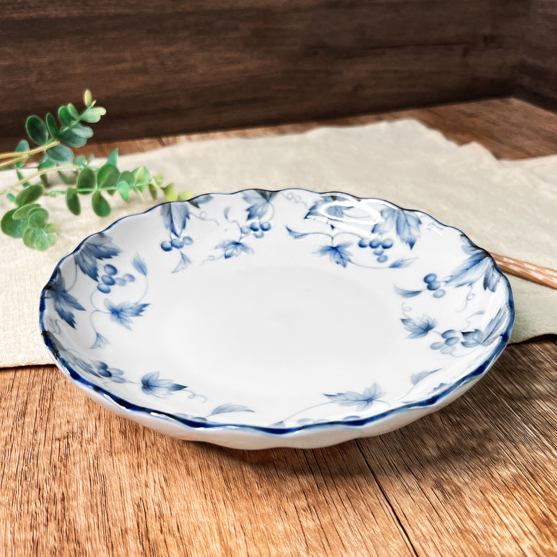 Yomashita Side Plate 19cm Grape Vines Made In Japan