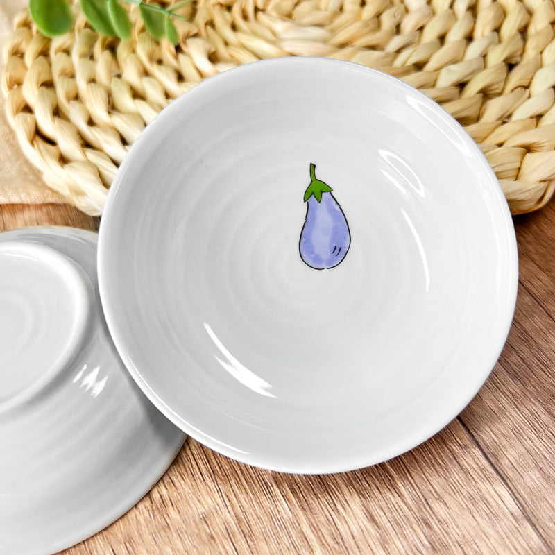 Japanese Ceramic Sauce Dish 9cm Light Purple Eggplant