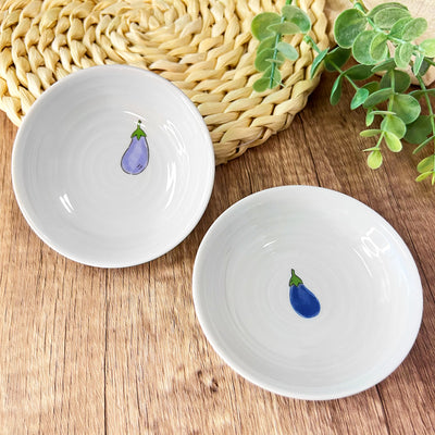 Japanese Ceramic Sauce Dish 9cm Light Purple Eggplant
