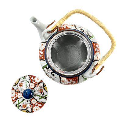 Japanese Traditional Tea Pot Handcrafted Seijaku-e