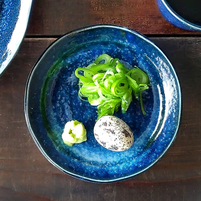 Japanese Handcrafted Sauce Dish 12cm Cobalt Blue