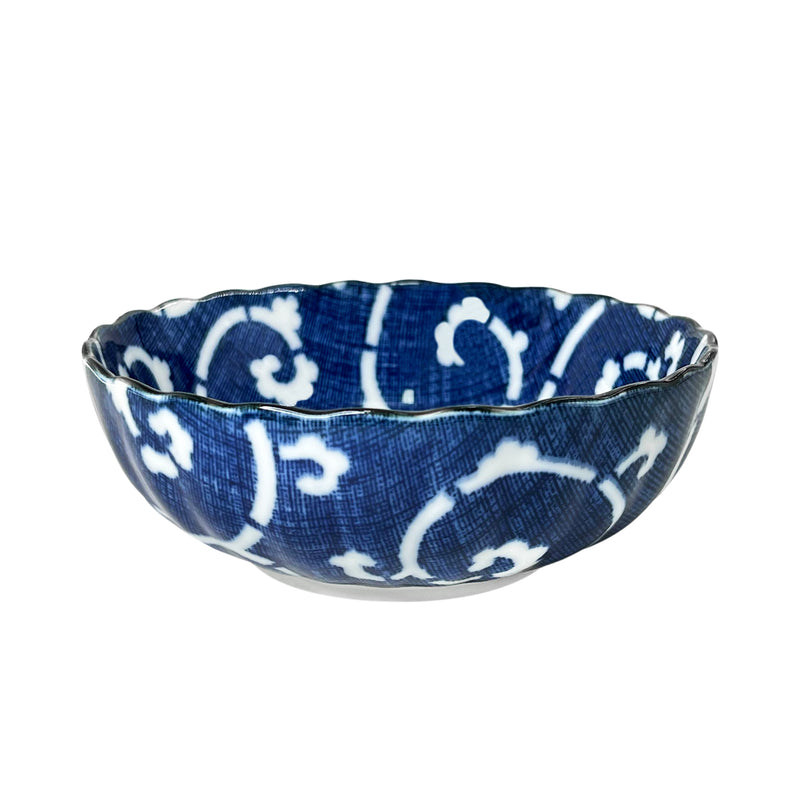 Japanese Ceramic Serving Bowl 16.5cm Wave Vortex
