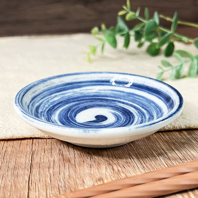 Japanese Ceramic Sauce Dish 9.5cm Swirl