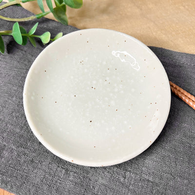 Japanese Sauce Dish 10cm White Brush