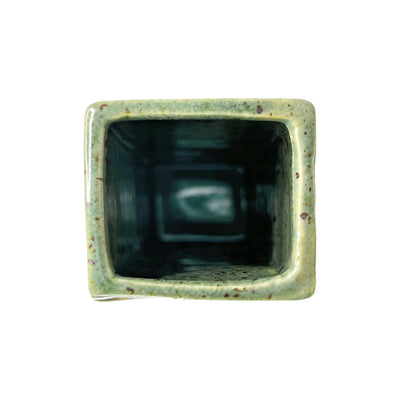 Japanese Copper Plate Style Linear Flowers Green Grey