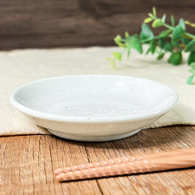 Japanese Sauce Dish 10cm White Brush