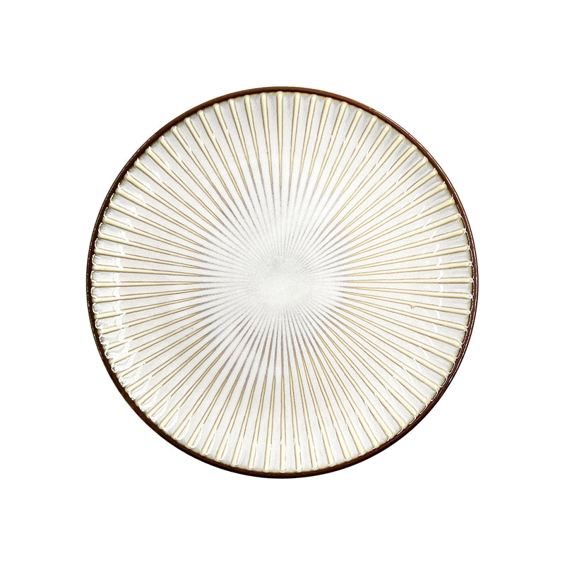 Japanese Side Plate 20.5cm Minoru Touki Sendan Cream