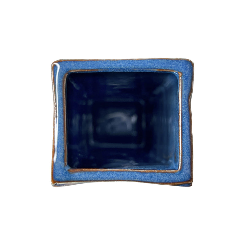 Japanese Copper Plate Style Vase Fiber Blue