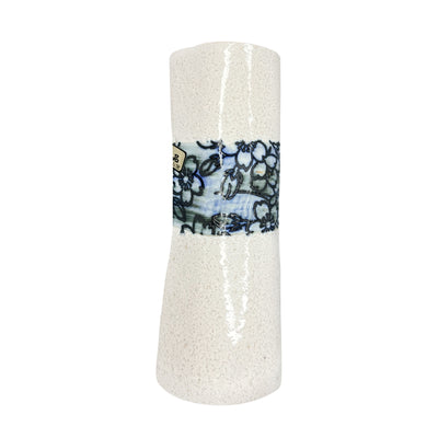 Japanese Copper Plate Style Vase Peach Blossom White