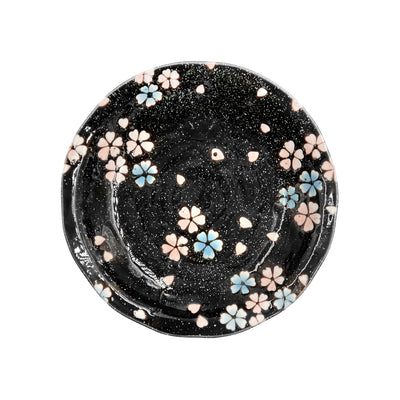 Japanese Ceramic Plate 14cm Midnight Sakura