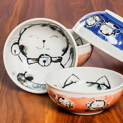 Japanese Ramen Noodle Bowl 16cm Maneki Lucky Cat