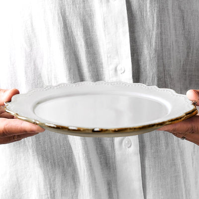 Japanese Plate 23cm Minorutouki Omnis Kuro White