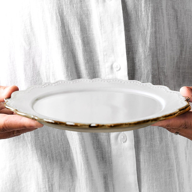Japanese Plate 23cm Minorutouki Omnis Kuro White