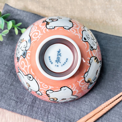 Japanese Ceramic Rice Bowl 11.5cm Lucky Cat