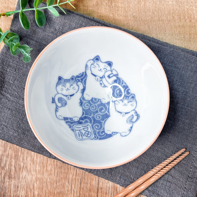 Japanese Ceramic Rice Bowl 11.5cm Lucky Cat