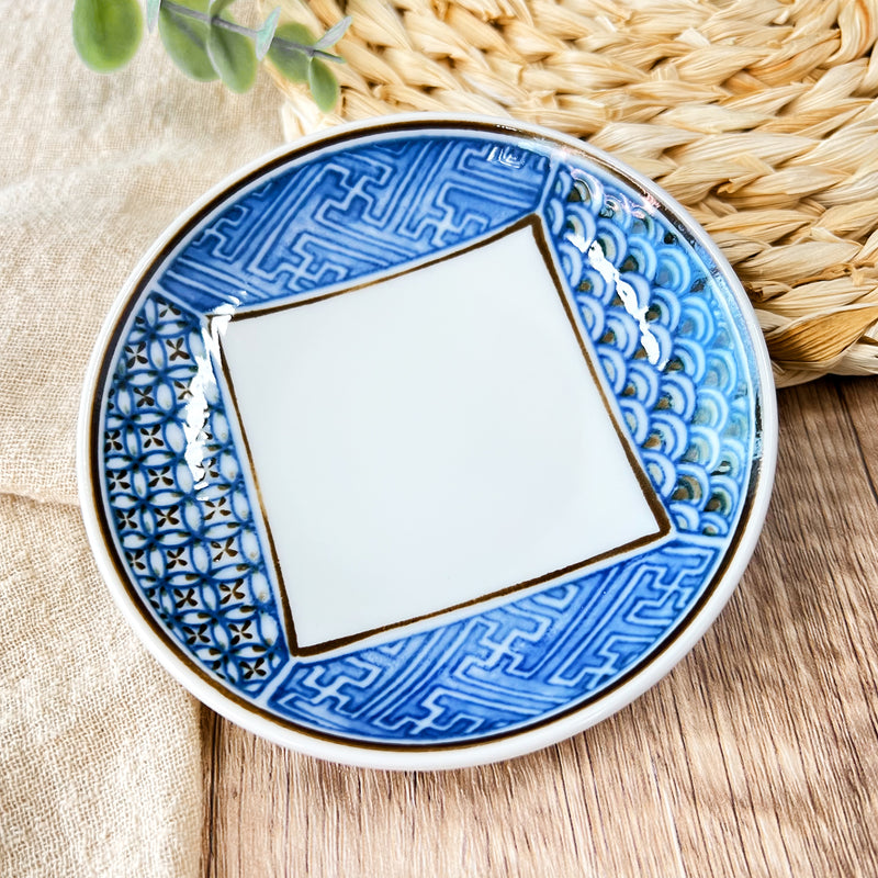 Japanese Mino Ware Sauce Dish 10cm Shozui Sansui