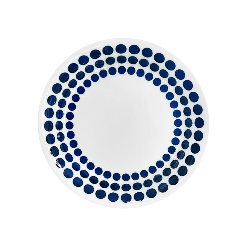 Japanese Mino Ware Serving Plate 21.5cm Blue Dots