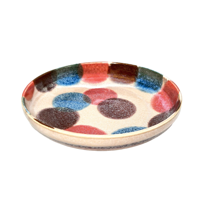Japanese Ceramic Serving Plate 20cm Awasaka Pink Tenda