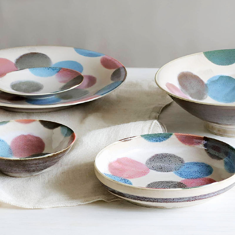 Japanese Ceramic Serving Plate 20cm Awasaka Pink Tenda