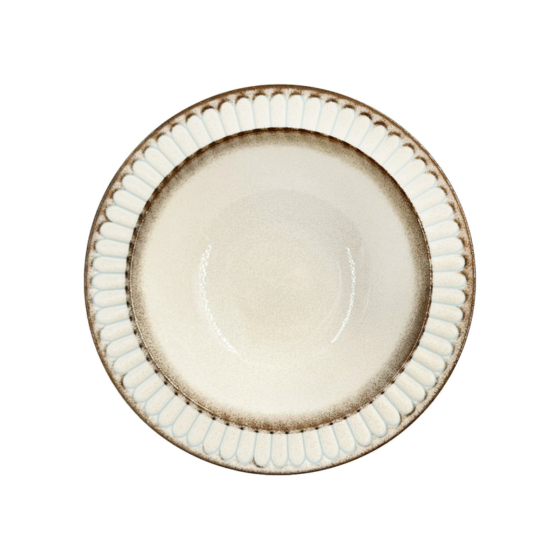Japanese Ceramic Serving Bowl 17.5cm French Cream