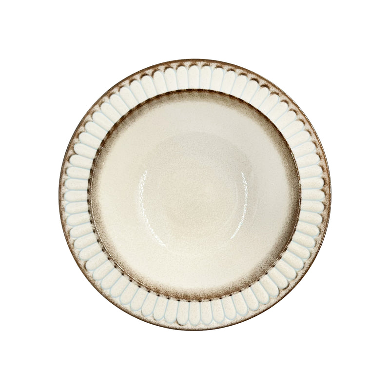 Japanese Large Ceramic Serving Bowl 21.5cm French Cream