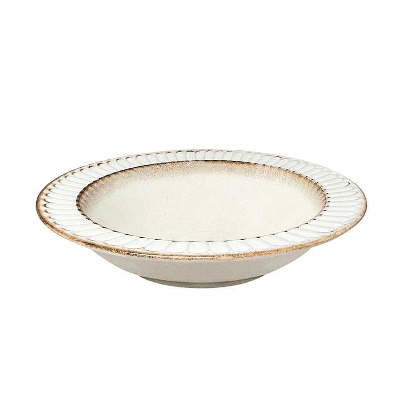 Japanese Large Ceramic Serving Bowl 21.5cm French Cream