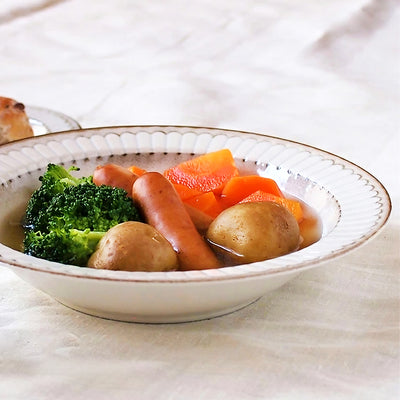 Japanese Large Ceramic Serving Bowl 21.5cm French Cream