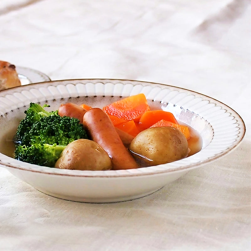 Japanese Large Ceramic Serving Bowl 21.5cm French Cream