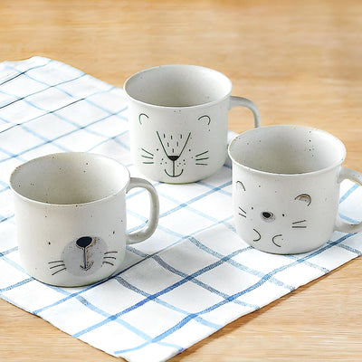 Japanese Ceramic MOGUMOGU Cup Mug With Handle Cute Hedgehog 450ml
