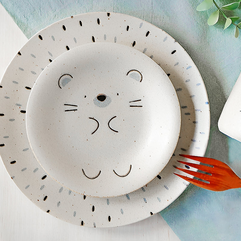 Japanese Dinner Plate 23.5cm MOGUMOGU Cute Hedge